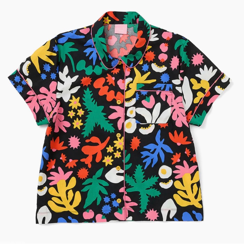 Ban.do Short Sleeve Leisure Top in Flower Power